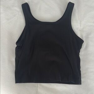 PINK Victoria's Secret Black Ribbed Tank Top
